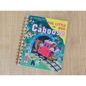 'The Little Red Caboose' Little Golden Book Upcycled Journal- 40+ Pages- Vintage